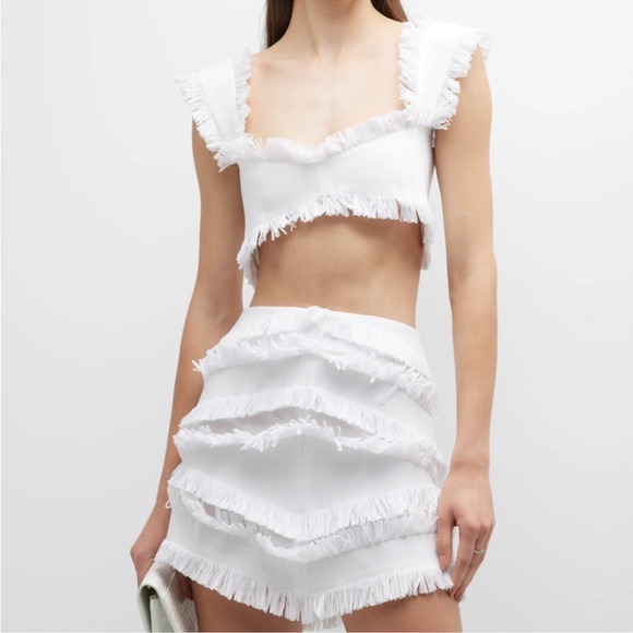 Alexis White Ruffled Two-Piece Set - Picture 2 of 3